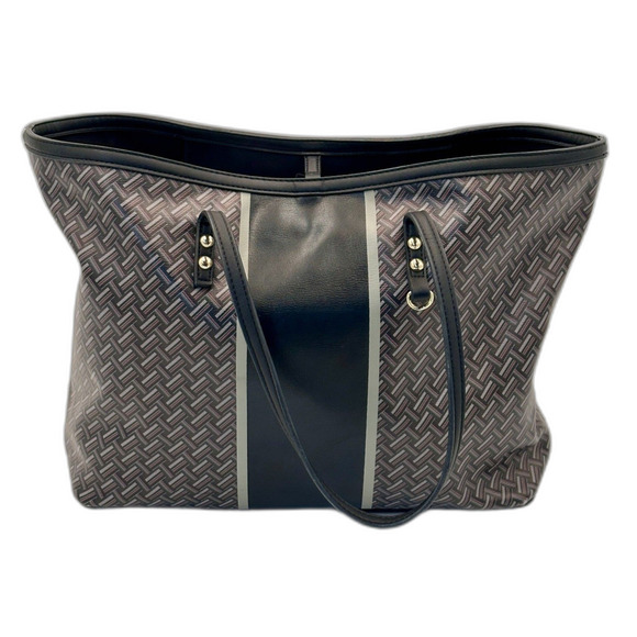 Sondra Roberts Squared Tote Bag – Black & Grey Pattern - Picture 1 of 12